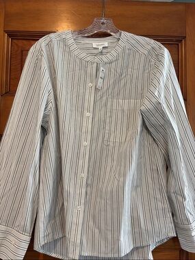 Haven White Shirt with Black and Gray Stripes